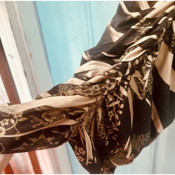 Ladies Bronze Boho Animal Print Sleeveless Beaded Body Con Dress Size Medium - Picture 5 of 8